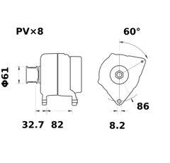 Lichtmaschine für Landtraktoren MAHLE LETRIKA IA1224 14V 120A