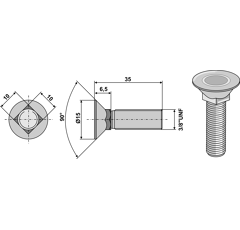 Pflugschraube 3/8''UNF Europäische EA-Qualität