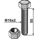 Boulon M16 x 50 mm - 8.8 adaptable - BlackSteel©