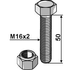 Boulon M16 x 50 mm - 8.8 adaptable - BlackSteel©