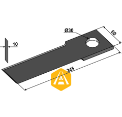 Couteau pour broyeur BIZON S/5930/12-037/0 adaptable - Blacksteel©