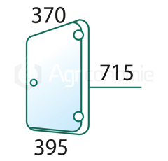 Vitre latérale Dr. pour machine agricole DEUTZ-FAHR 0.012.1436.0 adaptable