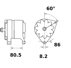 Lichtmaschine für Landtraktoren MAHLE LETRIKA IA0811 14V 70A