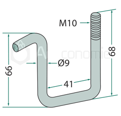 Bride 66 x 68 mm pour semoir AMAZONE adaptable