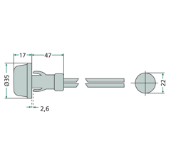 Feu de position 22 x 17 x 47 mm - HELLA adaptable