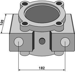 Corps de palier 182 x 105 mm adaptable