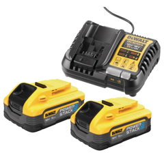 Pack 2 batteries POWERSTACK XR 18V 5AH LI-ION + chargeur DCB1104H2-QW | DEWALT