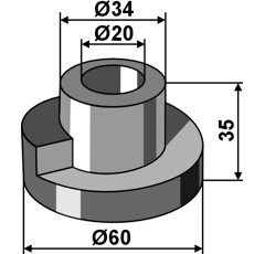 Spannstück 35 mm KVERNELAND RF00748 Nachbau