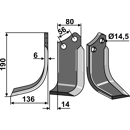 Fräsmesser Links 190 x 80 Muratori Nachbau