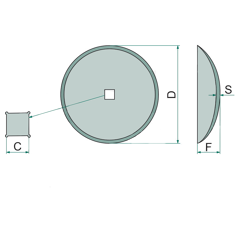 Säscheibe gewölbt glatt Ø410x4 mm Nachbau  