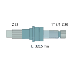 Arbre prise de force pour tracteur FORD 89840406-2 adaptable