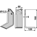 Fräsmesser Rechts 160 x 60 Tortella Nachbau