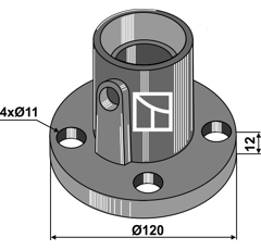 Lagergehäuse - C ± 1mm - Bohrungen 4x11 - Stärke 12 - Durchmesser 120 - Mehrere Marken