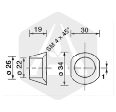 Bague conique excentrée 19 mm adaptable