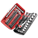 Coffret de 38 pièces de douilles et accessoires cliquet à manche rotatif 1/4" | FACOM