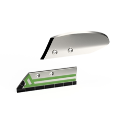 Ensemble soc de rasette Gauche avec plaquettes carbure et rechargement + versoir de rasette Gauche avec plaquettes carbure KVERNELAND 66869 adaptable