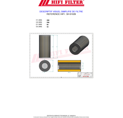 Filtre hydraulique adaptable HIFI FILTER SH61028