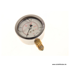 Manometer  glyzeringefüllt1/4"einschraub Gewinde unten   0-160 Bar ValCon