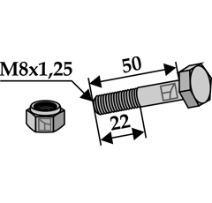 Sechskantschraube mit Sicherungsnummer M8x1,25x50
