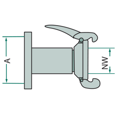 Raccord femelle avec bride Ø 150 mm adaptable