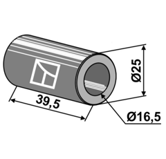 Entretoise 39,5x16,5 pour broyeur KVERNELAND adaptable