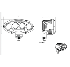 Phare de travail Ovale 4 LED 10-60V 44W 7000 lumens 