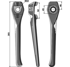 Dent gauche pour herse rotative LELY 1.1699.0124.0 adaptable 