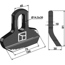 Fléau 81 x 70 x 40 x 10 mm pour broyeur KUHN JX135698 adaptable