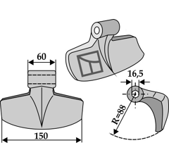 Marteau pour broyeur 150x60mm GESTIN Adaptable Blacksteel©
