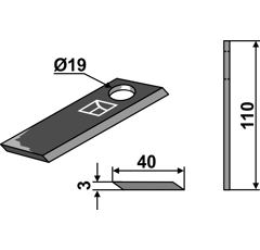Couteau pour broyeur AGRIA 479045-AG adaptable - Blacksteel©