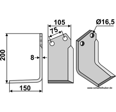 Fräsmesser - links 756784N Howard by Muzzi