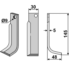 Fräsmesser Rechts 145 x 30 FM-Matras Nachbau