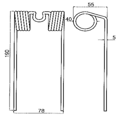 Schwaderzinken für Heuwender PÖTTINGER 436021 GW19 - Nachbau