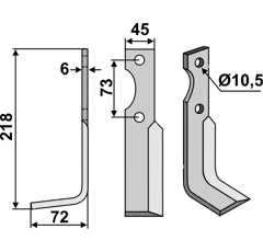 Fräsmesser Links 218 x 45 Eurogreen Nachbau