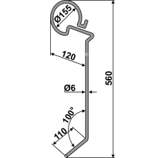 Peigne droit pour semoir LELY 3510300170 adaptable - Blacksteel©
