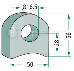 Abrazadera de fijación 50 x 56 x 16,5 mm para trituradora adaptable