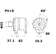 Lichtmaschine für Landtraktoren MAHLE LETRIKA IA0521 28V 50A