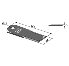 Messer für Mulcher KPAB 555300-3 Nachbau