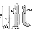 Fräsmesser Links 185 x 30 Carraro Antonio Nachbau