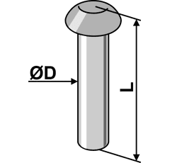 Rivet à tête ronde 7 x 25 mm adaptable
