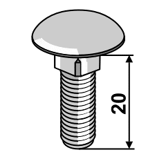 Flachrundschraube 603/8x20 8.8  - galvanisch verzinkt 