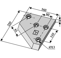Couteau-équerre pour autochargeuse REDROCK 100 086 L adaptable - Blacksteel©