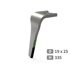 Dent de herse rotative Gauche plaquettes carbure, fixation rapide SULKY 980319 adaptable