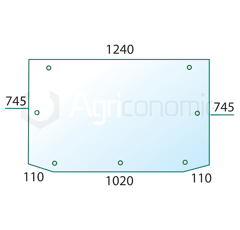 Vitre arrière pour tracteur LAMBORGHINI 0.9241.563.0 adaptable