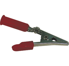 Pince crocodile 5 A / tôle zinguée à manches isolés - Rouge