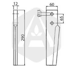 Dent droite forgée pour herse rotative 32710 adaptable