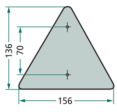 Catadioptre rouge triangulaire 156x136mm