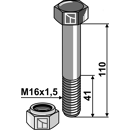 Schraube M16x1,5 x 110 für Mulcher KVERNELAND Nachbau  