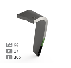 Dent de herse rotative Droite 3 plaquettes carbure avec rechargement KUHN 52539400 adaptable