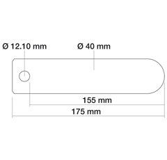 Axe Ø 40 x 175 mm pour machine agricole CASE IH 1532287C1 adaptable